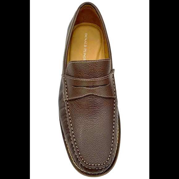 Donald Pliner Men's Miles Soft Tumble Leather Loafers Cappuccino - Medium - Picture 2 of 3